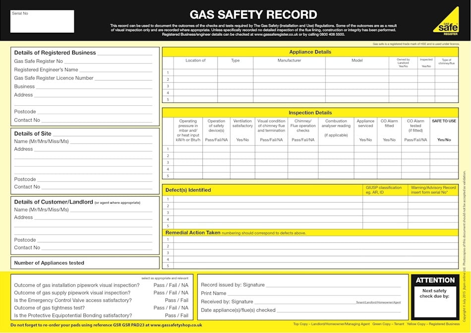Gas Safety Certificate (CP12)